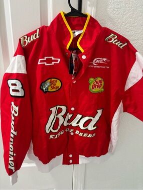 NASCAR Budweiser womans jacket size extra small new red and white